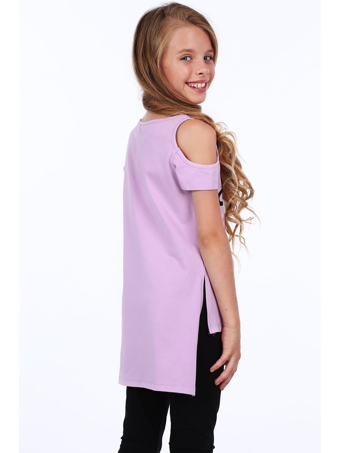 Mädchenbluse mit nackten Schultern, lila NDZ8227 – Online-Shop – Boutique